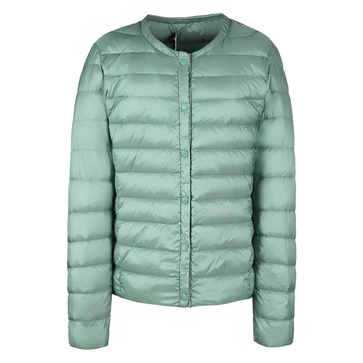 Chaqueta Acolchada Ligera Sin Cuello para Mujer - Abrigo Corto Versátil - Image 14