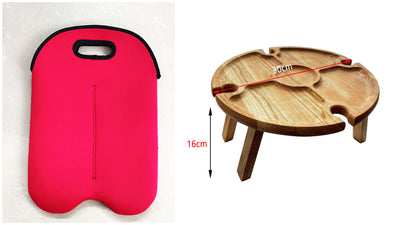 Mesa Plegable de Madera para Picnic con Soporte para Copas de Vino 2 en 1 - Image 14