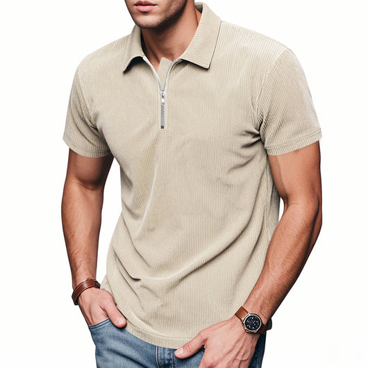 Polo Corduroy Holgado con Medio Cierre para Hombre - Image 35