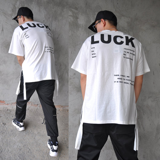Playera Suelta Hip Hop Street Style con Abertura Lateral Manga Media - Image 12