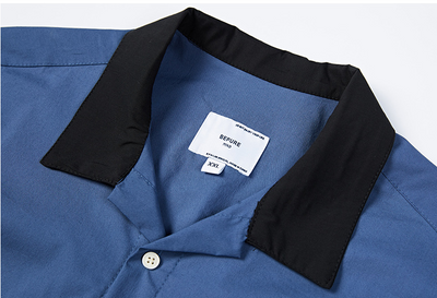 Camisa Casual Manga Corta con Cuello Combinado para Hombre - Image 11