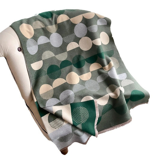 Bufanda Chaleco de Cachemira Cálida con Tejido Jacquard y Borlas - Image 5