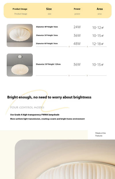 Lámpara de Techo Minimalista Nórdica Crema - Protección Ocular y Diseño Moderno - Image 19