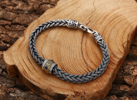 Pulsera de Plata 925 Tejida a Mano Estilo Retro - Image 9