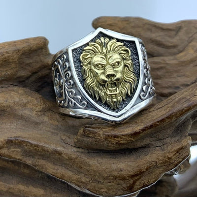 Anillo Abierto León Dominante en Plata 925