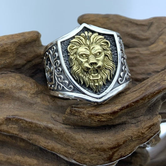 Anillo Abierto León Dominante en Plata 925