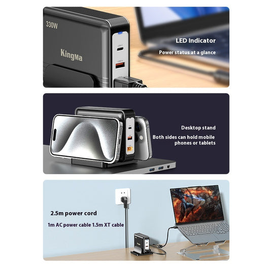 Cargador GaN 330W de Alta Potencia para Laptop y Dispositivos Múltiples - Image 4
