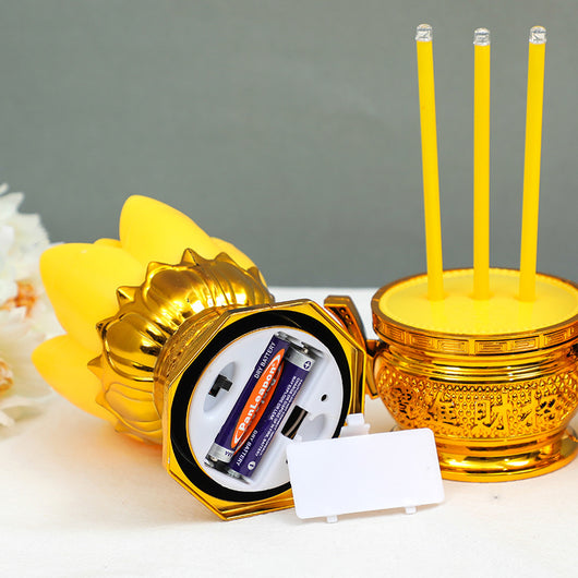Lámpara Loto LED con Tubo de Incienso Electrónico Simulado - Image 11