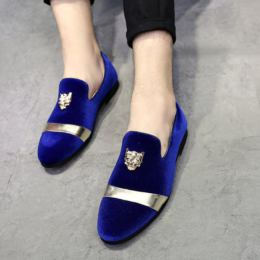 Mocasines de Cuero Nobuk con Hebilla Cabeza de Tigre Dorada - Image 12