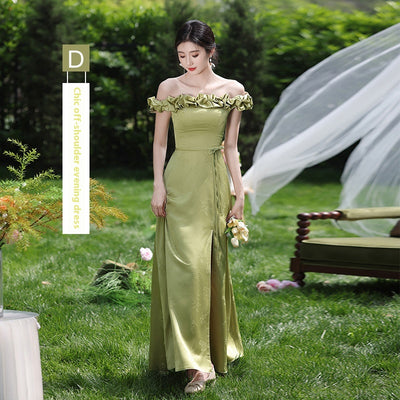 Vestido de Dama de Honor Verde Estilo Nacional - Image 15