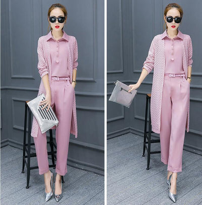 Traje Ejecutivo Tres Piezas para Mujer - Blusa Chiffon y Pantalón Slim - Image 5