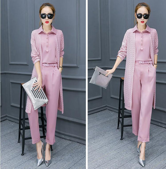 Traje Ejecutivo Tres Piezas para Mujer - Blusa Chiffon y Pantalón Slim - Image 5