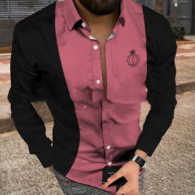 Camisa Casual de Manga Larga con Estampado 3D y Rayas - Image 4