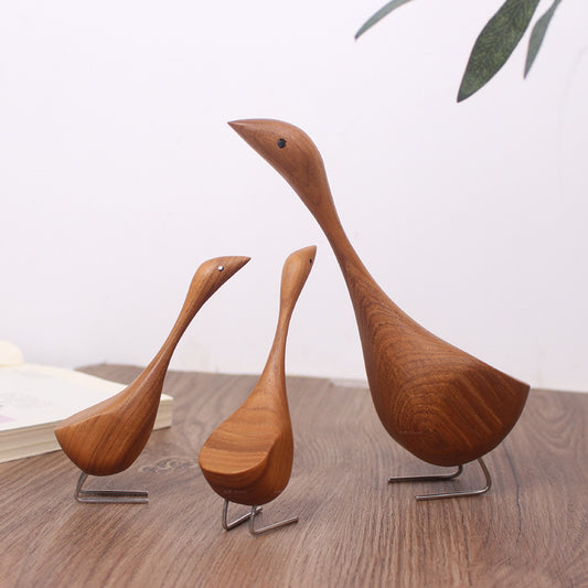 Ornamentos de Cisne en Madera para Decoración del Hogar
