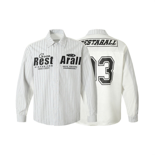 Camisa Manga Larga Hombre con Estampado de Letras Diseño Oversize - Image 16