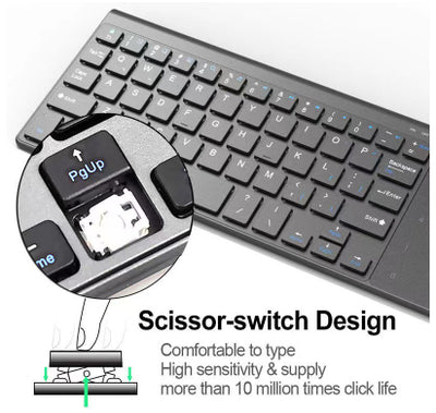 Teclado Inalámbrico Bluetooth Mini 2 con Touchpad y Ratón Integrado - Image 7