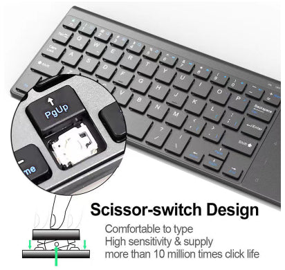 Teclado Inalámbrico Bluetooth Mini 2 con Touchpad y Ratón Integrado - Image 7