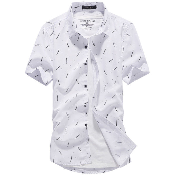 Camisa Manga Corta Slim Fit Estilo Coreano para Hombre