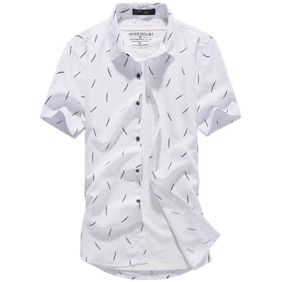 Camisa Manga Corta Slim Fit Estilo Coreano para Hombre