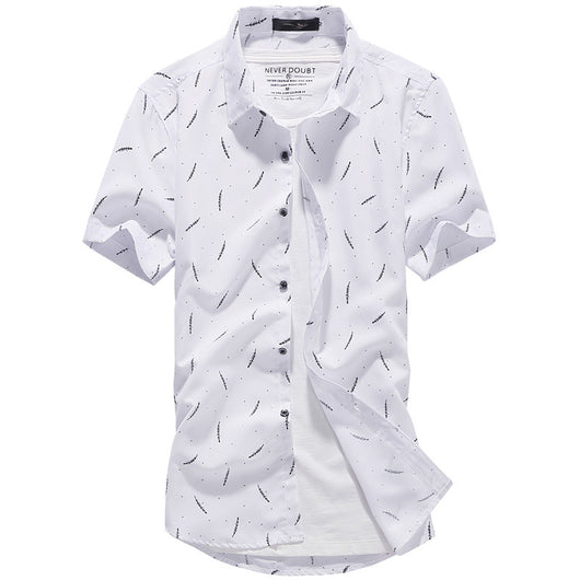 Camisa Manga Corta Slim Fit Estilo Coreano para Hombre