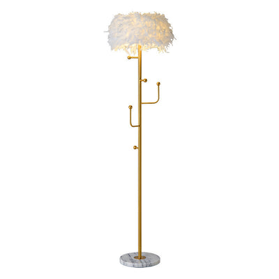 Lámpara de Pie con Plumas Decorativas para Sala de Estar - Image 11