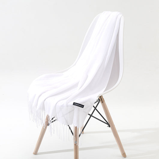 Bufanda Chal de Cachemira Otoño Invierno - Diseño Minimalista con Flecos - Image 14