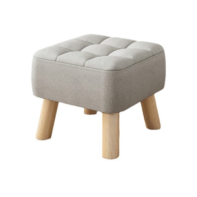 Taburete de Madera Maciza Minimalista con Tapizado - Image 4