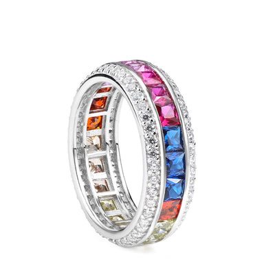 Anillo Hip Hop Plata Esterlina con Degradado de Diamantes para Hombre - Image 7