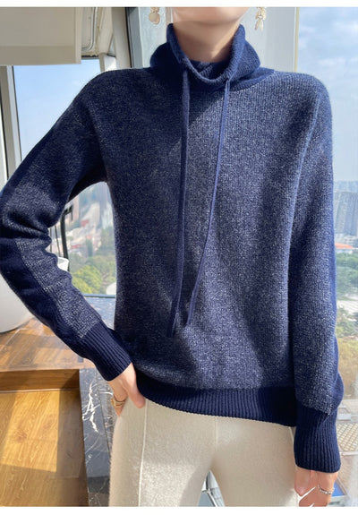 Suéter de Cuello Alto en Cashmira para Otoño e Invierno - Pullover Holgado y Grueso para Mujer - Image 29