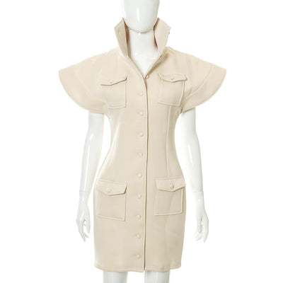 Vestido Abrigo Slim Fit Cuello Alto en Algodón Transpirable - Image 20