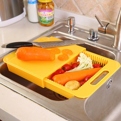 Tabla de Corte Multifunción con Colador Integrado para Cocina - Image 8