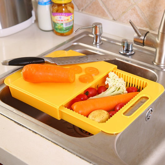Tabla de Corte Multifunción con Colador Integrado para Cocina - Image 12