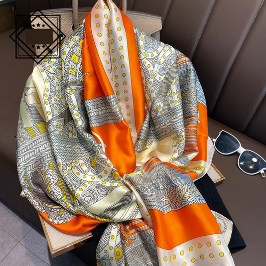 Foulard Ligero de Seda para Mujer - Bufanda Larga Elegante de Verano - Image 59