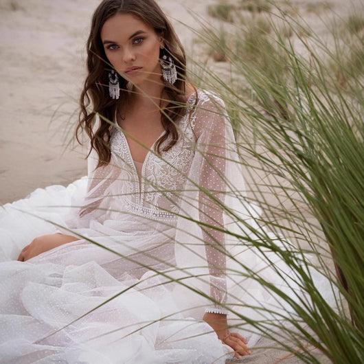 Vestido de Novia Mesh Elegante con Corte Dividido - Diseño Moderno y Sofisticado - Image 4