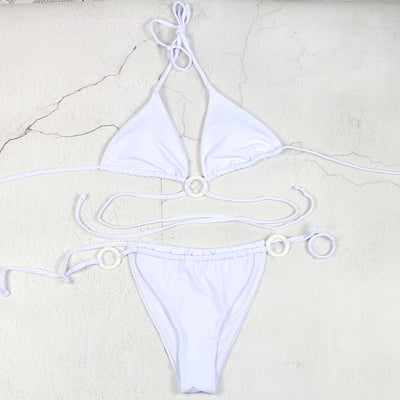 Bikini Deportivo Dos Piezas Cintura Baja Verde Naranja Negro y Blanco para Mujer - Image 12