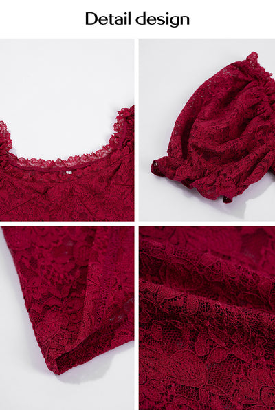 Blusa Encaje Hombros Descubiertos con Recortes Atrevidos - Image 37