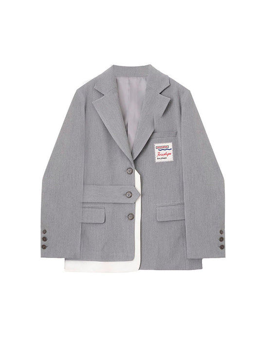 Blazer Gris Universitario para Mujer con Detalles de Contraste - Diseño Casual Sofisticado - Image 7