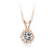 Plateado Six Prong Solitaire Diamond Pendant Marriage Proposal Wedding Necklace Rose Dorado 1carat Without box