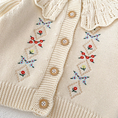 Cardigan Tejido con Bordados para Niña - Manga Larga - Image 11