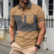 Polo Casual Hombre con Rayas y Costuras Contrastantes
