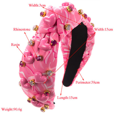 Diadema de Día de San Valentín con Gemas Incrustadas - Accesorio Hecho a Mano - Image 2
