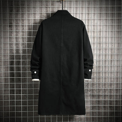 Abrigo Tipo Trench Denim Hombre Largo Casual Suelto - Image 4