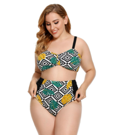 Traje de Baño Bikini Talla Grande con Estampado Floral y Diseño Fruncido - Image 15