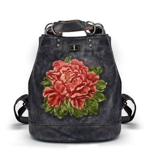 Mochila Retro de Cuero Genuino para Mujer - Diseño Vintage Crema - Image 10