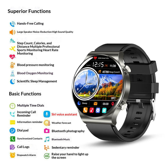 Reloj Inteligente Deportivo con Llamadas Bluetooth, Monitor de Frecuencia Cardíaca y Glucosa - Image 29