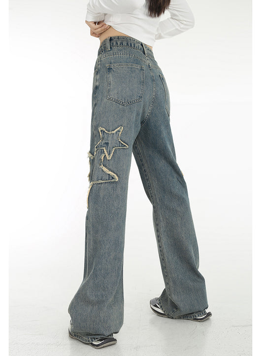 Jeans Talle Alto Primavera con Cintura Drapeada y Corte Recto Acampanado - Image 5