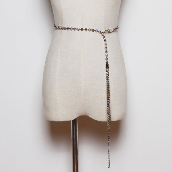 Vestido Camisero Elegante con Cinturón y Perlas Decorativas para Mujer