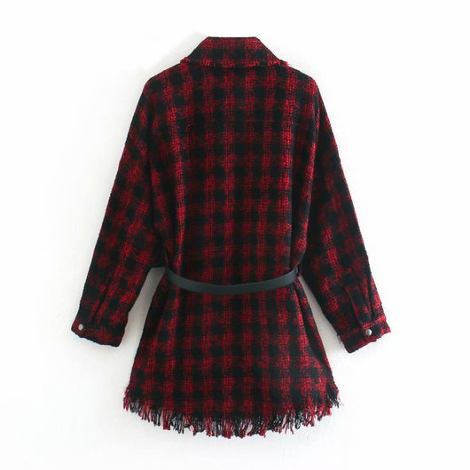 Chaqueta Camisa de Cuadros Roja para Mujer - Colección Mayorista - Image 2