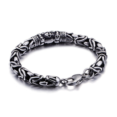 Pulsera de Cadena Trenzada Gótica Skeleton Punk Metal para Hombre - Image 10