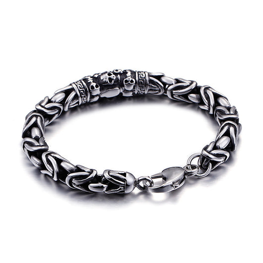 Pulsera de Cadena Trenzada Gótica Skeleton Punk Metal para Hombre - Image 10